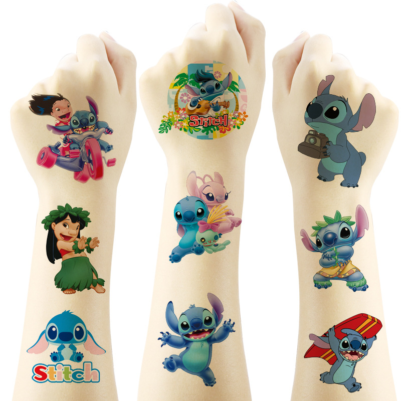 ใหม่ Interstellar Baby Stitch การ์ตูน Tattoo สติกเกอร์เด็ก Stitch Water Transfer Disposable Tattoo สติกเกอร์ของเล่น Kawaii ของขวัญ