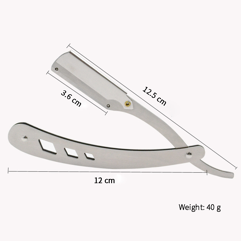 Tools Hair Razor and Blades Men Shaving Barber Antique Black Folding Shaving Knife Unisex Hair Removal (Without Blade)