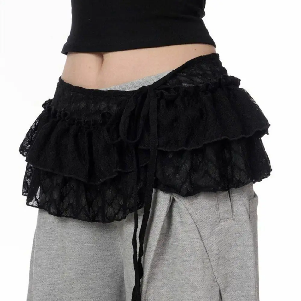 Mini jupes en dentelle Sweet Balletcore Y2k, jupes à volants de Style coréen, courtes, taille haute, rideau de fesses pour femmes