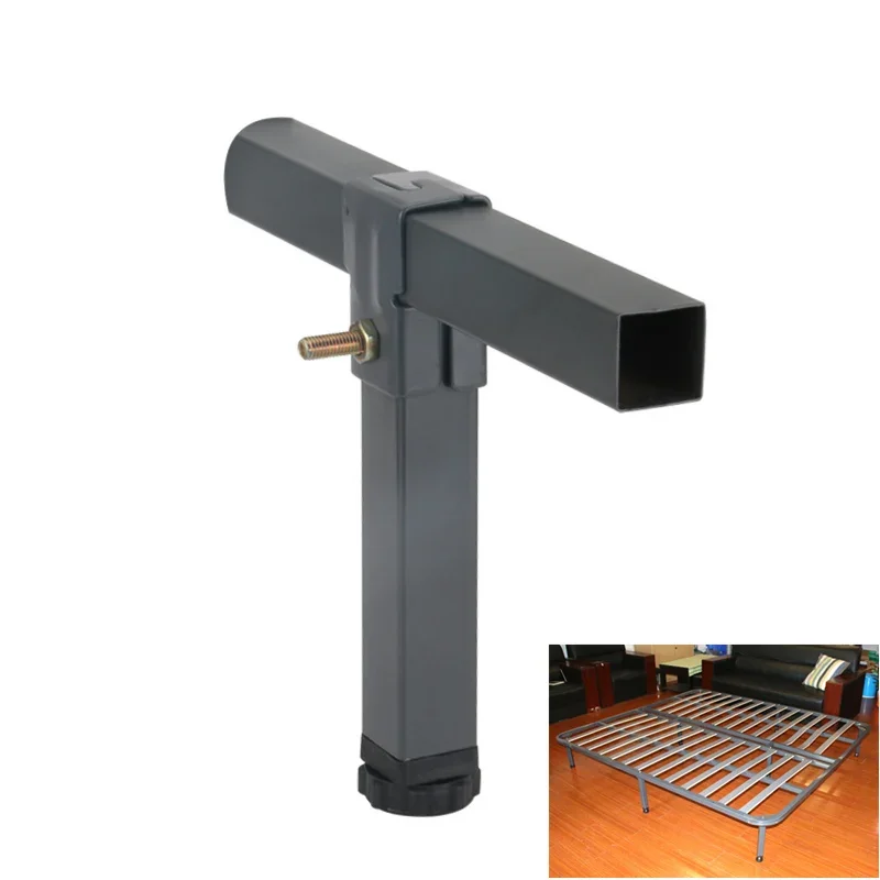 Gambe da tavolo rialzate per letto quadrato in metallo con morsetto in altezza regolabile per telaio del letto Tatami Hardware per vite del piede di supporto fisso