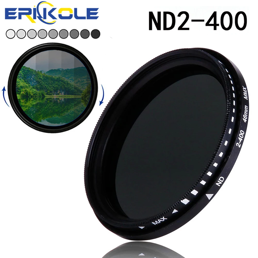 Filtro ND variable para cámara Filtro de lente de densidad neutra ajustable (ND2-ND400) - 37 40,5 43 46 49 52 55 58 62 67 72 77 82 mm