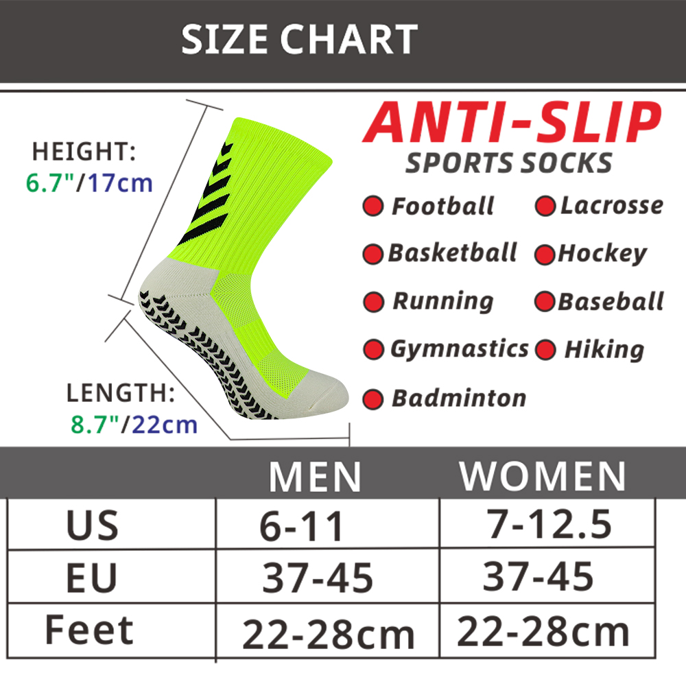 Football Socks Men Athletic Non Slip Soccer Socks Cushioned Breathable For Running Yoga Basketball Hiking Sports Grip Socks