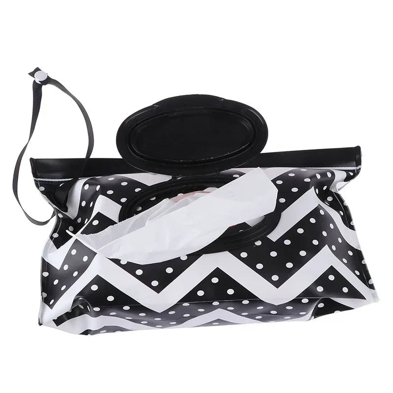 Baby Natte Doekjes Pouch Leuke Snap-Strap Hervulbare Natte Doekjes Tas EVA Flip Cover Tissue Box Outdoor Nuttig Kinderwagen accessoire