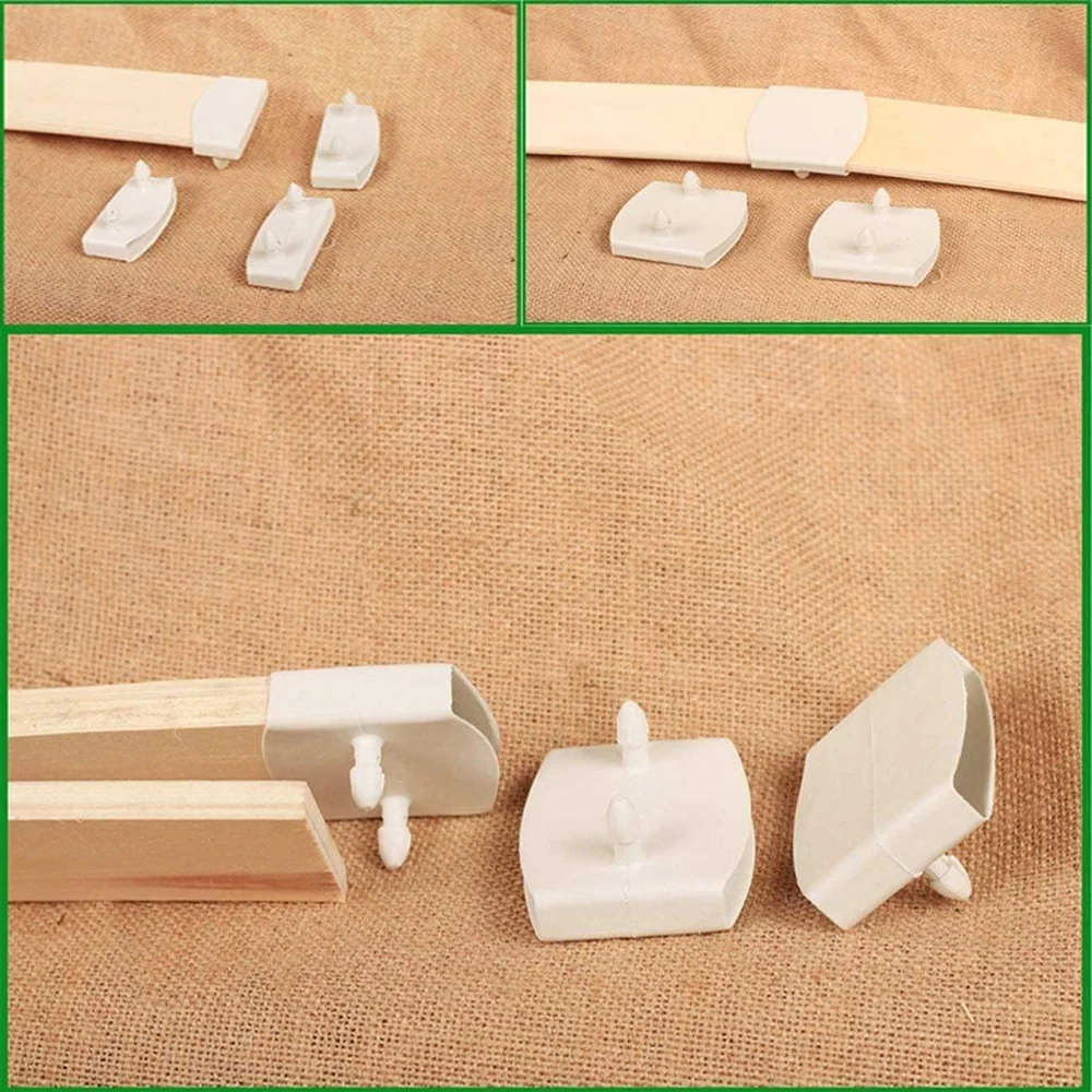 10PCS White Plastic Bed Slat Cover Replacement Center/End Caps for Holding Securing Furniture Frame 53mm×9mm  (Inside Dimension)