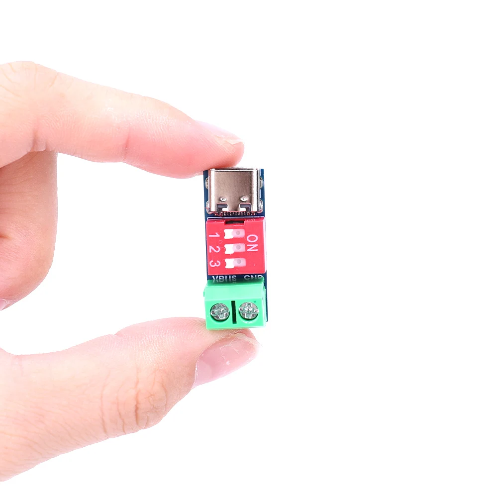 Placa de prueba de carga rápida PD, Módulo de placa de disparo PD ajustable, USB tipo C, 100W, accesorios de fuente de alimentación de voltaje