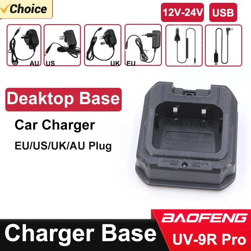 UV-S22 Pro V2 cargador Baofeng base de batería UV-9R Plus UV-9R PRO UV-68 UV-98 GMRS-9R UV-XR GT-3WP walkie talkies Radios accesorio