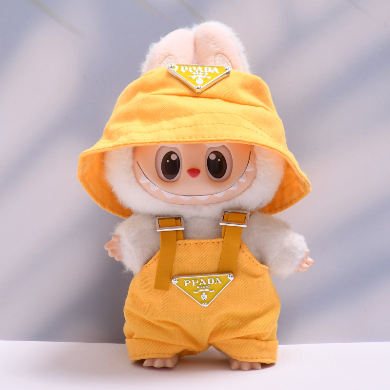 Для 17 см мини-куклы Labubus, роскошная одежда, наряд, шляпа, одежда Labubu II, комплект штанов с ремешком для куклы, сидячие вечерние игры, игрушки, аксессуары