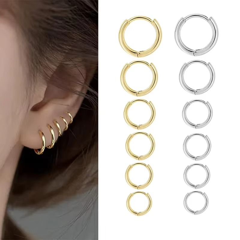 여성용 슬리퍼 귀걸이, 작은 후프 귀걸이, 작은 연골 나선, Daith Tragus Huggie 귀걸이, 남성용 피어싱 쥬얼리, 18G