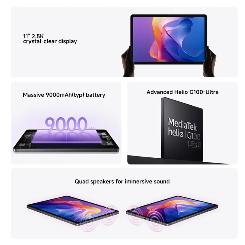 【Marque +】Xiaomi Redmi Pad 2 Advanced Helio G100-Ultra 11 "2,5 K écran cristallin 9000 mAh batterie 18 W charge rapide