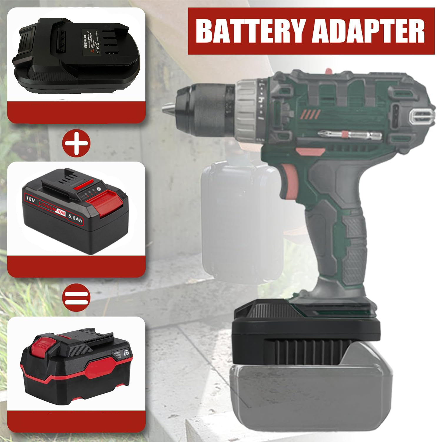 Battery Adapter for Einhell 18V Li-ion Battery Converter to for Parkside 20V Li-ion Battery Power Tools EIN18PAR