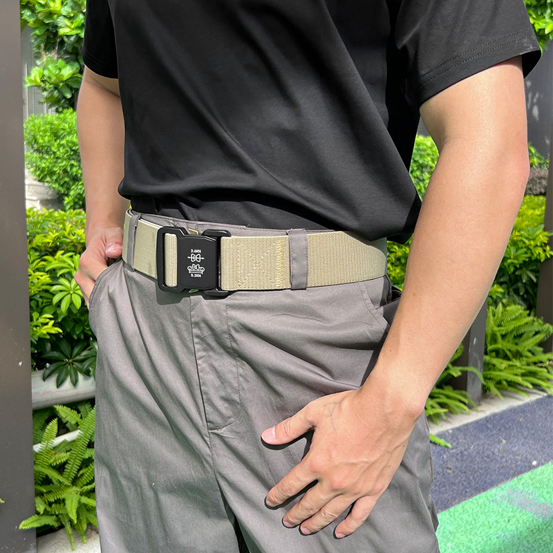 VATLTY 5cm / 2in Cinturón Elástico para Hombre Hebilla de Aluminio Cinturón Ancho Ligero Cinturón Táctico Militar Faja Casual Gris Hombre