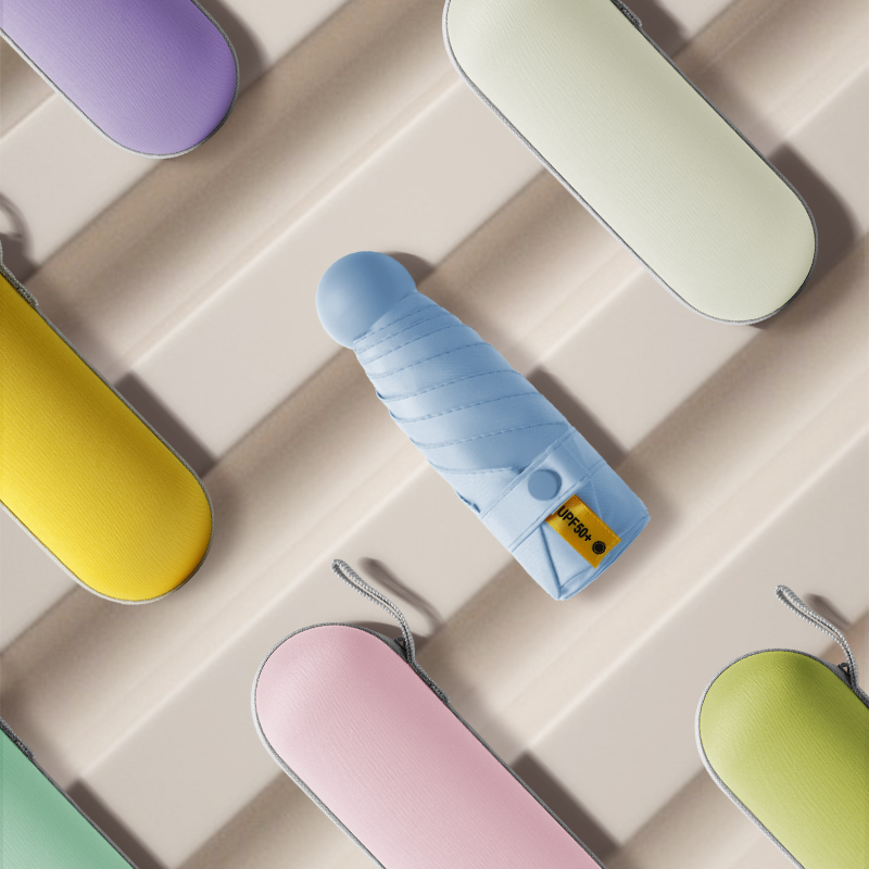 Parasol plano de protección solar para mujer, sombrilla de bolsillo, de doble uso, Anti-UV, para sol y lluvia, 50% de descuento