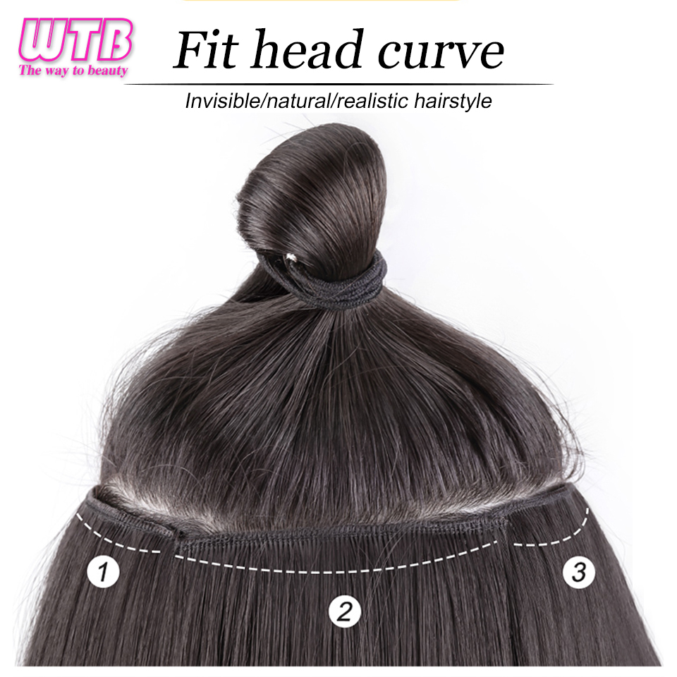 WTB 合成エクステンションヘアウィッグ スリーピース女性の目に見えないシームレスなカーリーヘアウィッグは日常着に適しています