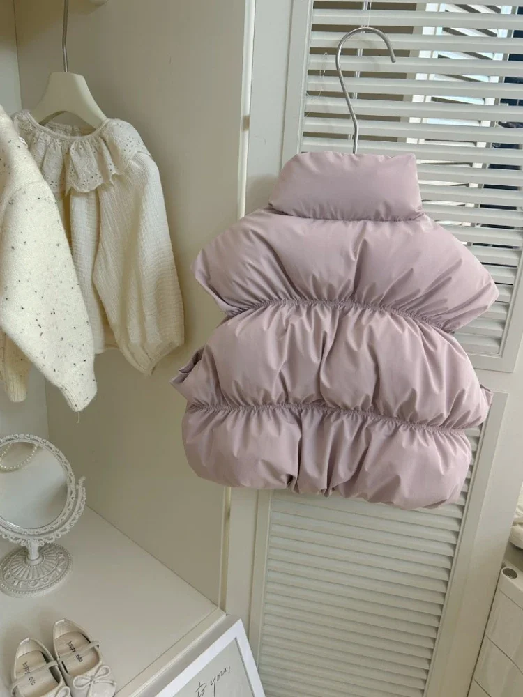 HoneyCherry-Chaleco de Color liso para niñas, chaleco de algodón a la moda para otoño e invierno, chalecos cálidos para bebés