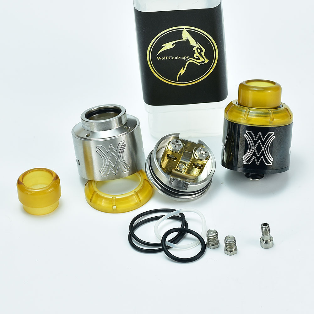 wolfcoovape rda 24mm 316ss Entrada de flujo de aire reconstruible Tanque de bobina simple/doble vs Apocalipsis GEN 2 RDA conejo muerto v3 rda