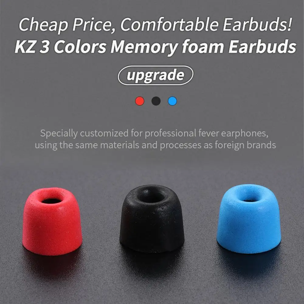 3Pair(6pcs) KZ New Upgrade Original Noise Isolating Comfortble Memory Foam Ear Tips Pads Earbuds For In Earphone Headphones
