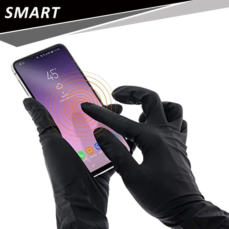 Gants jetables en Nitrile noir PVC, 10/20/50/100 pièces, imperméables sans Latex, pour la réparation automobile, gants de travail pour la teinture des cheveux en toute sécurité des aliments