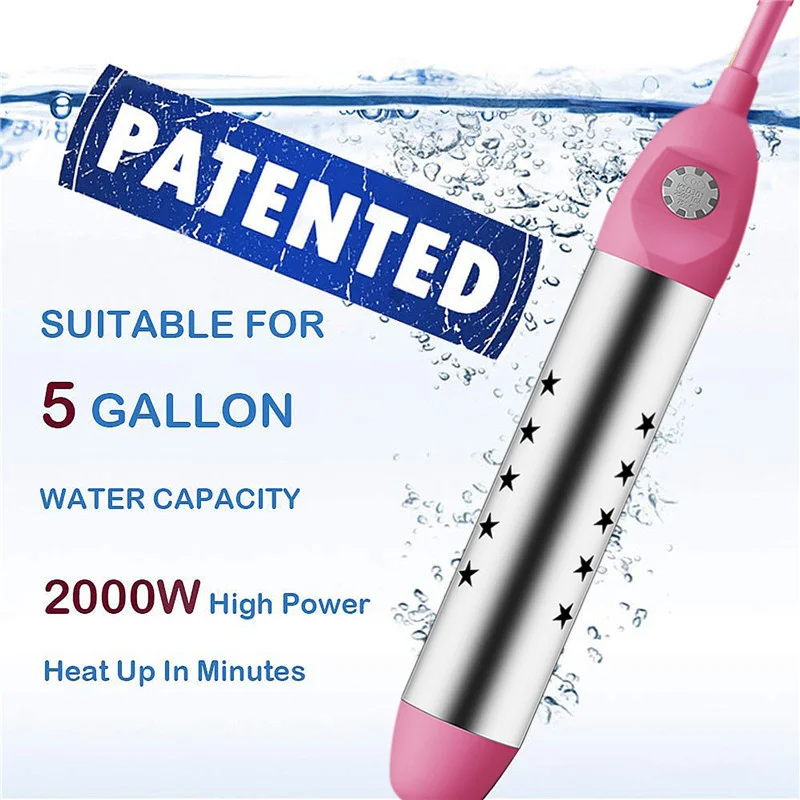 2000W เครื่องทำความร้อนหม้อไอน้ำเครื่องทำความร้อนสระว่ายน้ำอ่างอาบน้ำพลังงานแสงอาทิตย์ Immersion ร้อนอัจฉริยะแบบพกพา Fast Power Off
