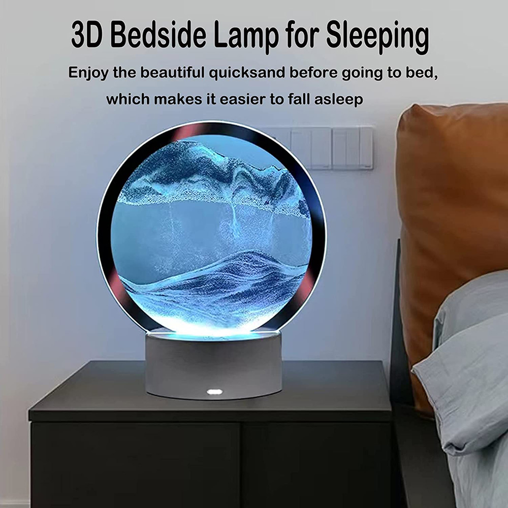 RGB 16 Farben LED Sand Scape Lampe 3D bewegliche Sand Kunst Nachtlicht Fernbedienung Sanduhr Licht Treibsand Tisch lampe Wohnkultur
