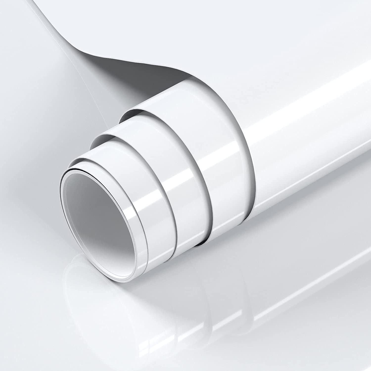 Papel de Contacto blanco brillante de 60/80cm, papel tapiz blanco puro para pelar y pegar, papel de pared autoadhesivo de vinilo impermeable con purpurina