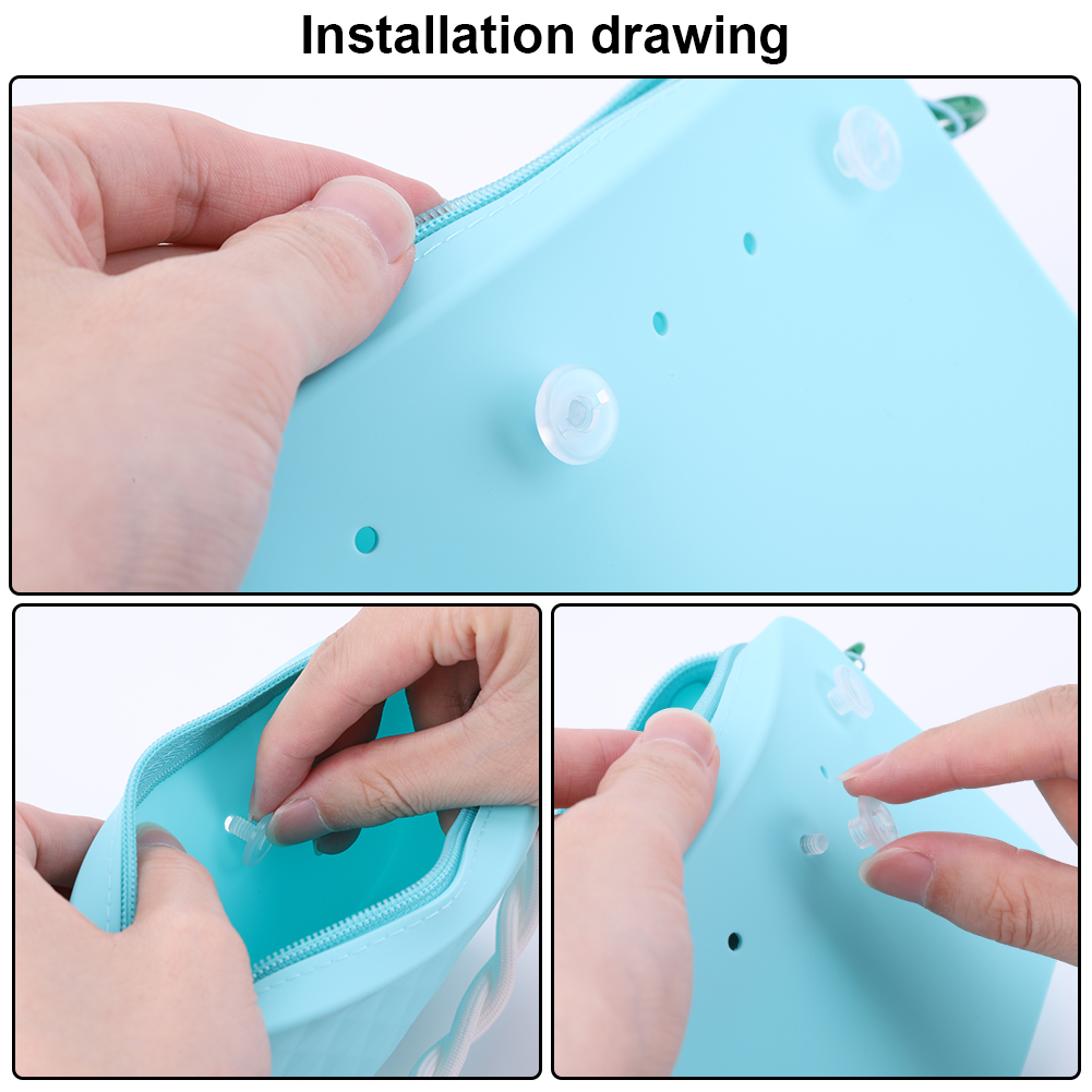 Silicone Storage Pouch Beach Bag Connector with Lanyard Cosmetics Storage Bag Large Capacity for Bogg Bag