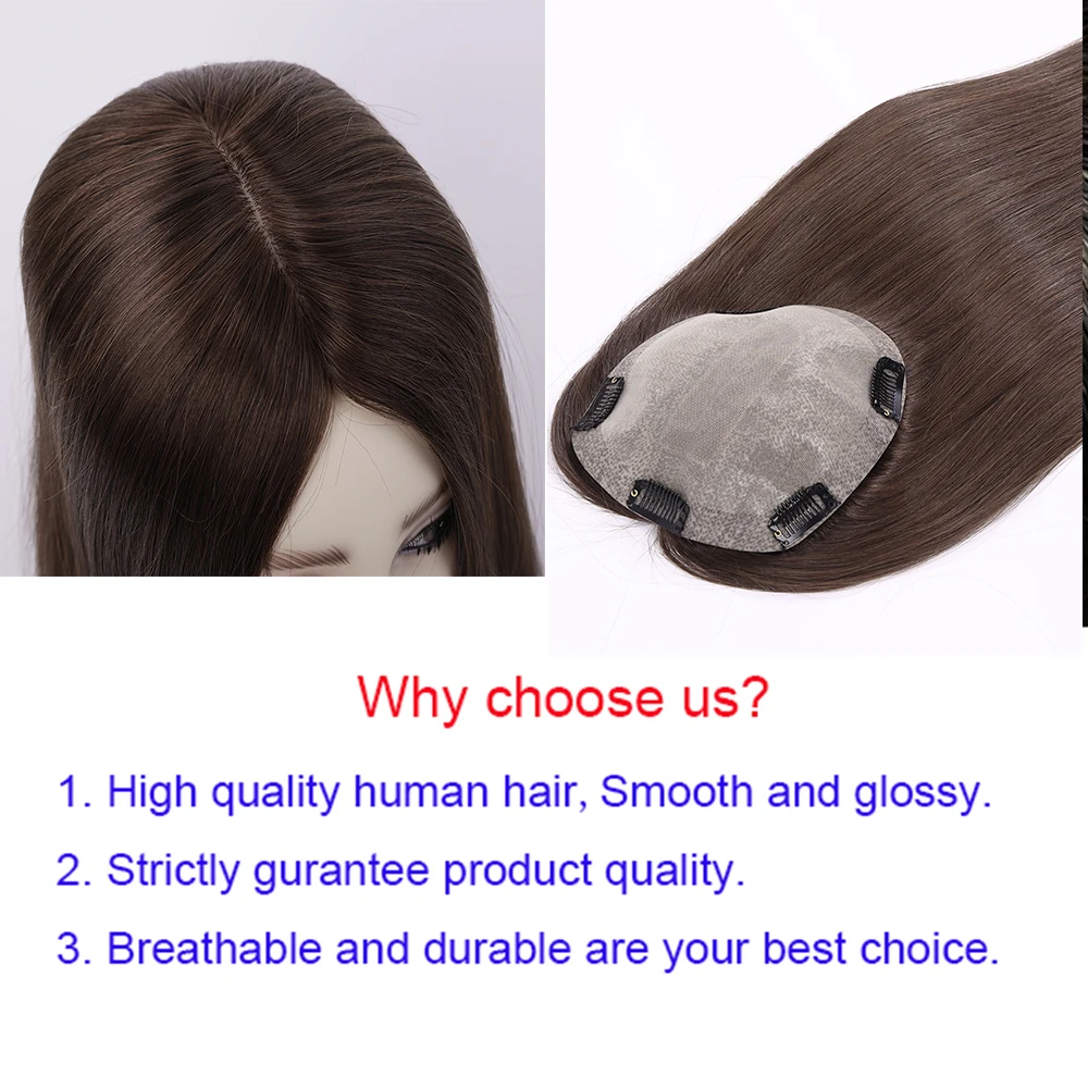 15x16cm mão amarrada base de seda remy clipe real em peruca de cabelo humano toppers para mulheres topper com desbaste extensão do cabelo humano russo