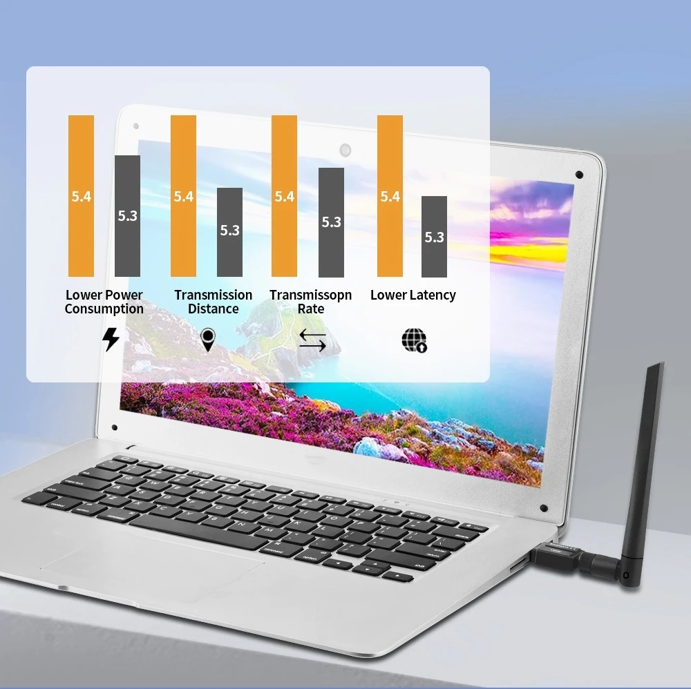 150 m Bluetooth 5.4-Adapter, kostenloser Treiber, USB-Bluetooth-Dongle-Adapter für PC, Windows 11/10/8,1 Maus, Tastatur, Audioempfänger