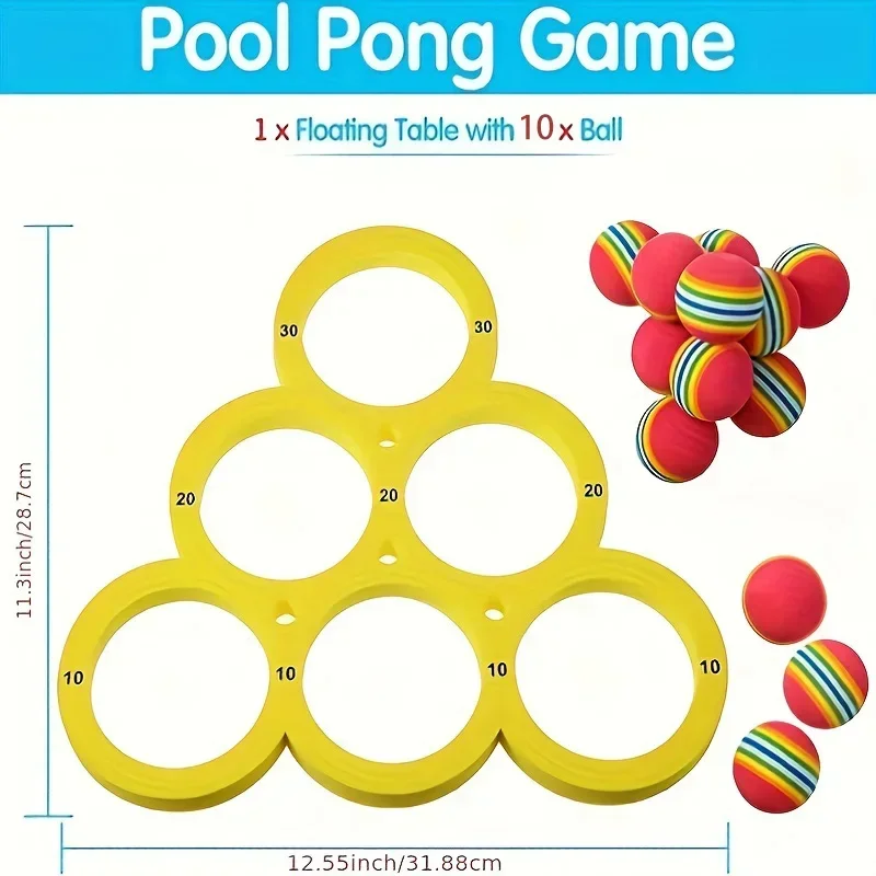 Fun Splash Navidad Fiesta Deportes Juego de ducha flotante Juguete - Material EVA duradero, bola de color aleatorio, perfecto para diversión navideña