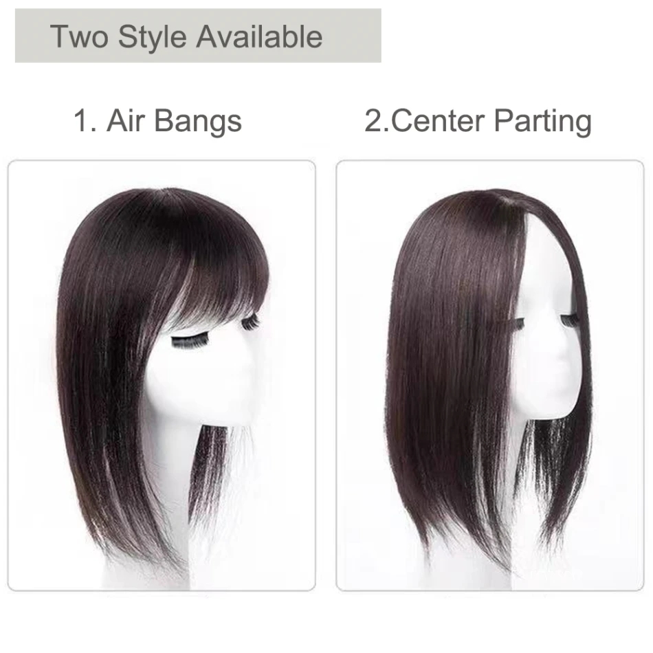 16x18CM vierge européenne cheveux humains Topper attaché à la main haut en soie toupet Base en soie respirant pièce de cheveux avec Clips pour les femmes