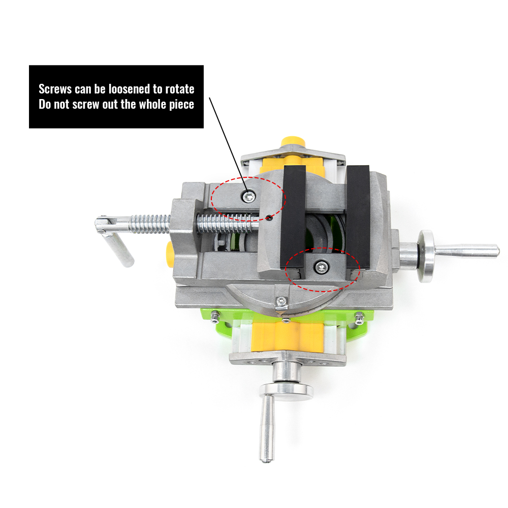 ALLSOME 2 in 1 มิลลิ่งเจาะ Precision Vise โต๊ะฐานหมุนอลูมิเนียมอัลลอยด์โต๊ะทํางานผสม