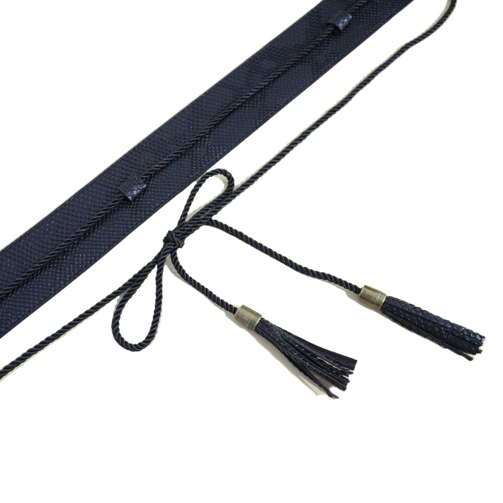 Cinto feminino de couro sintético com faixa larga |   Cinto feminino com borla trançada |   Cinto feminino com borla larga júnior