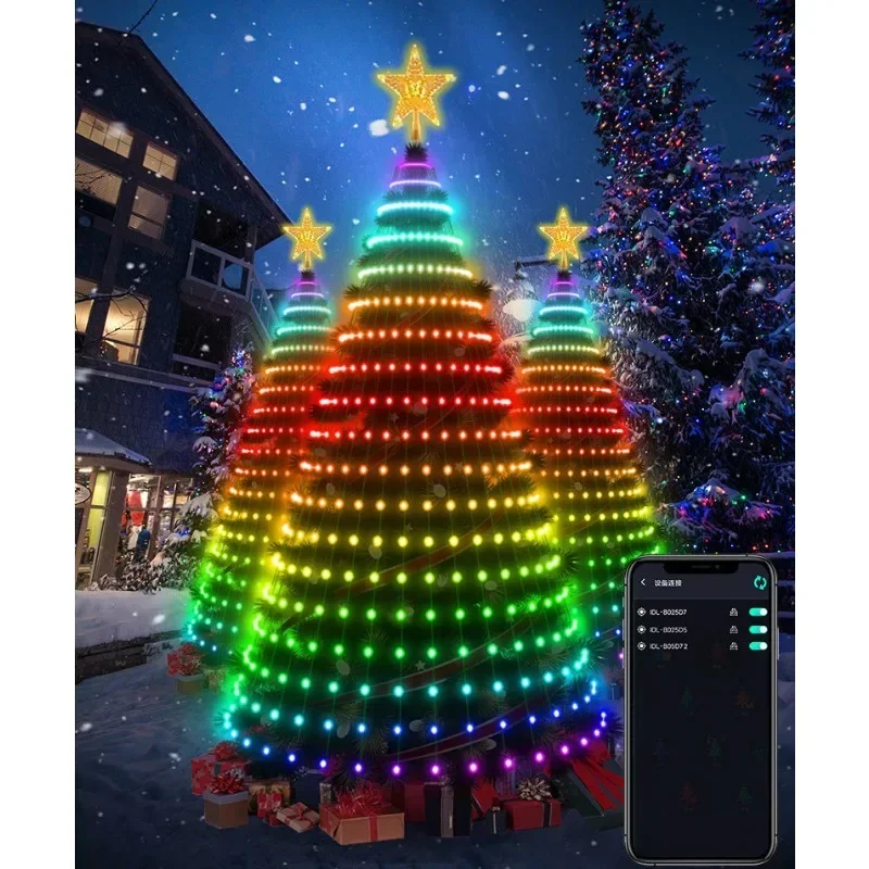 Dekoracje świąteczne APP kontrola aplikacji DIY Lmage Light String 2.1M LED choinka dekoracyjne światło Lntelligent IDeal LED