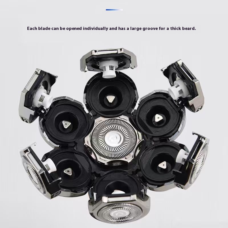 Wymienne głowice golące do maszynki męskiej z 7 ostrzami, pływające, z możliwością mycia, elektryczne maszynki 7D, zestaw trymerów, ostrza tnące