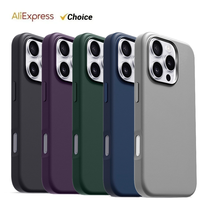Funda Original de cuero Apple con Magsafe para iPhone 16 Pro Max 16 Plus, funda magnética de carga inalámbrica 16Pro con caja