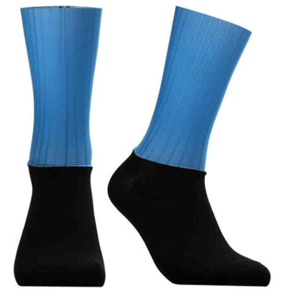 Calcetines aerodinámicos antideslizantes de silicona para verano, Calcetines de ciclismo Whiteline para hombre, Calcetines deportivos para bicicleta, Calcetines para correr
