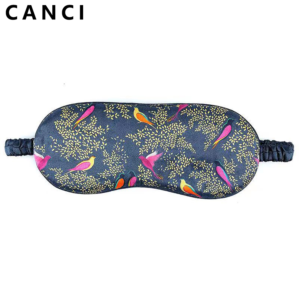 Mascarilla para dormir de seda de morera 100% pura, venda para los ojos, Color estampado, ojos suaves para viajar a casa, sueño, salud, sombra de ojos para mujeres y niñas