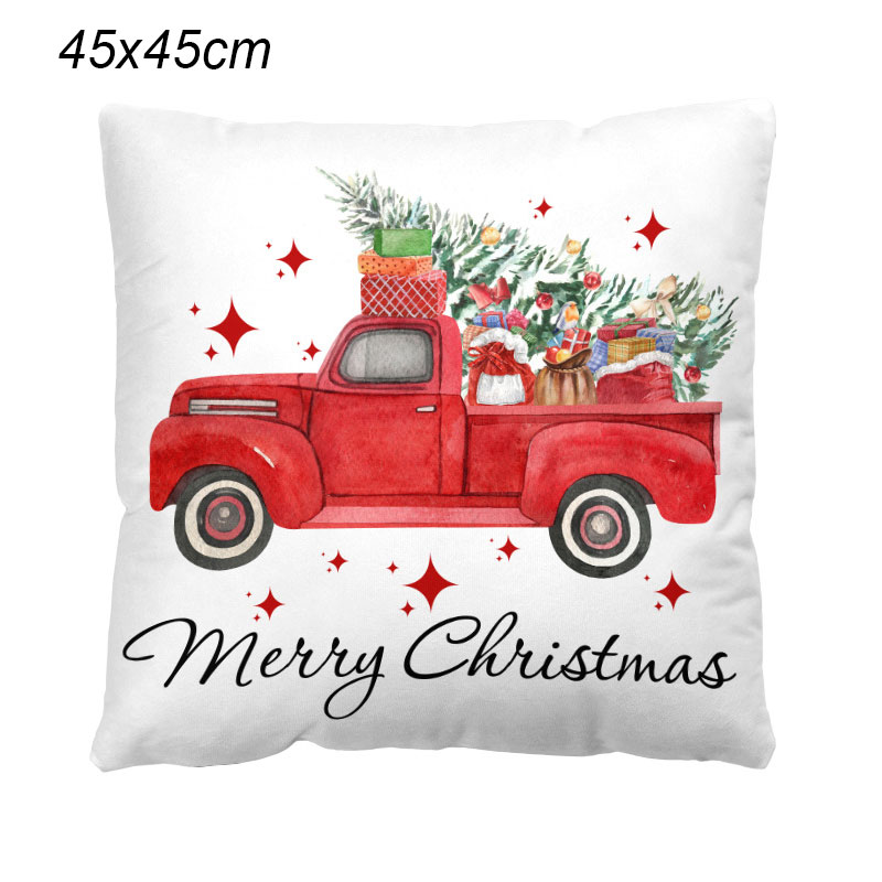 Christmas Elk Tree Pillow Cover 45x45cm Throw Pillowcase 2023 Winter Christmas Decorations For Home Tree Deer Sofa Cushion Cover