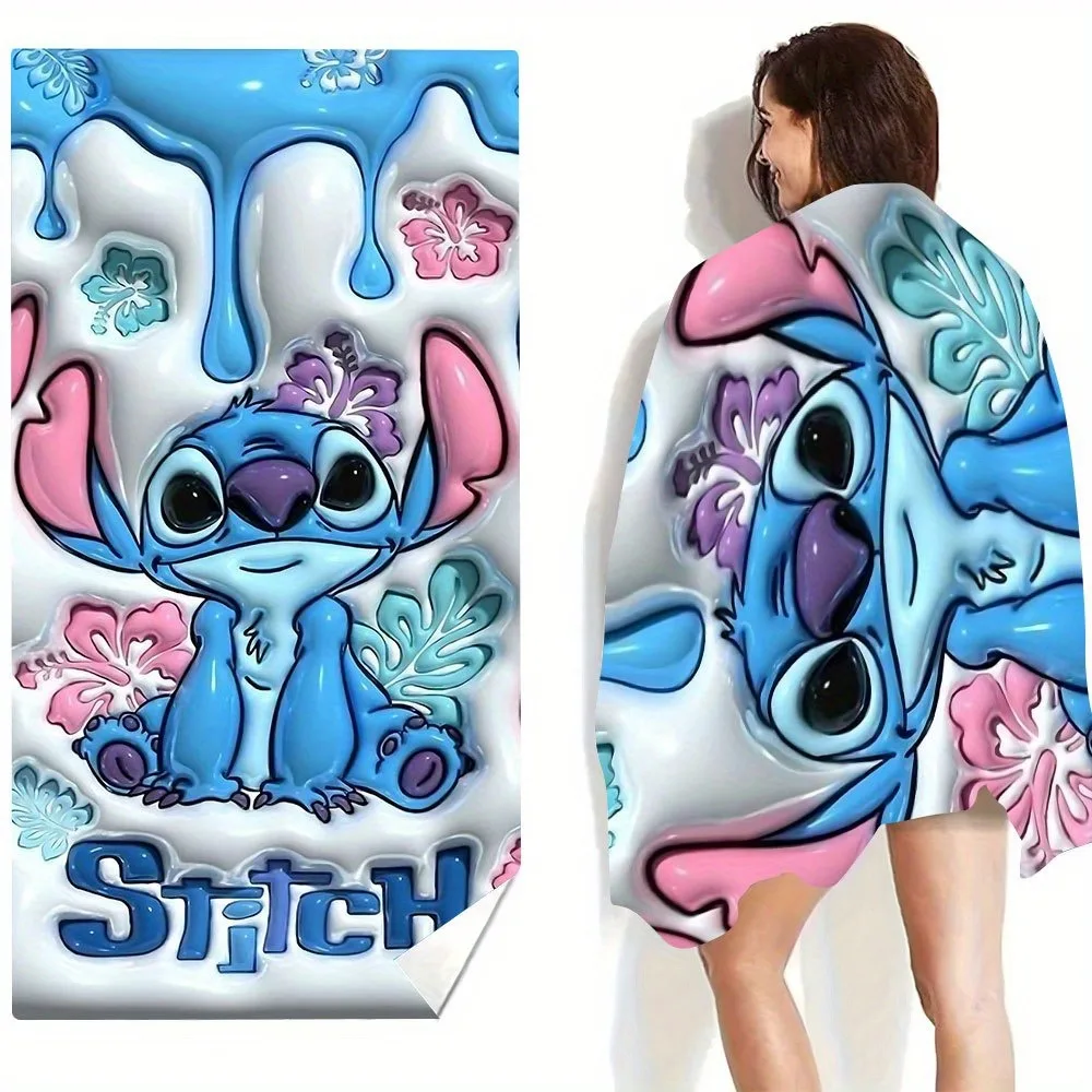 Пляжное полотенце Lovable Stitch: весело, стильное и идеально подходит для лета! Подходит для полотенец, банных полотенец, пляжных полотенец, подарков.