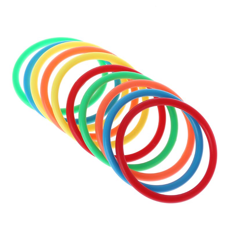 10 Pcs Plastic Toss Rings Throw Carnival Backyard Park Games Kids Intelligence Development Educational Exercise Prop Toy