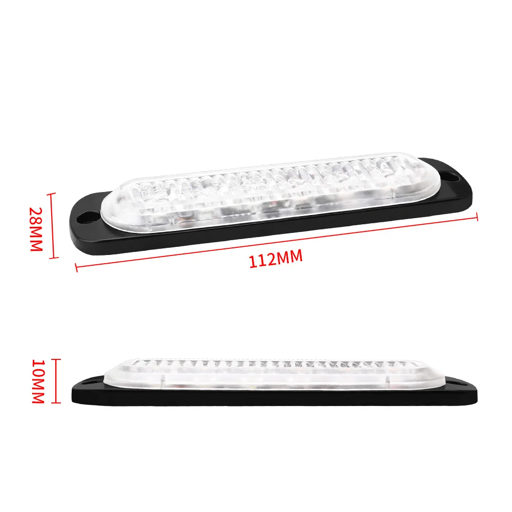 กระพริบกระจังหน้าฉุกเฉิน 6LED เตือนไฟตํารวจสําหรับรถบรรทุกรถ Strobe ไฟ LED 12V 24V