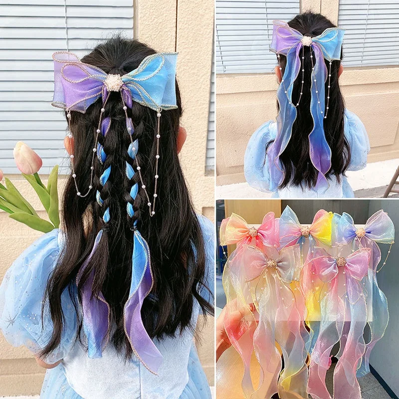 5 estilos disponíveis | Faixa de cabeça grande com fita | Gravata borboleta para menina | Fita de flor com faixa de cabeça trançada | Grampos de cabelo e AK