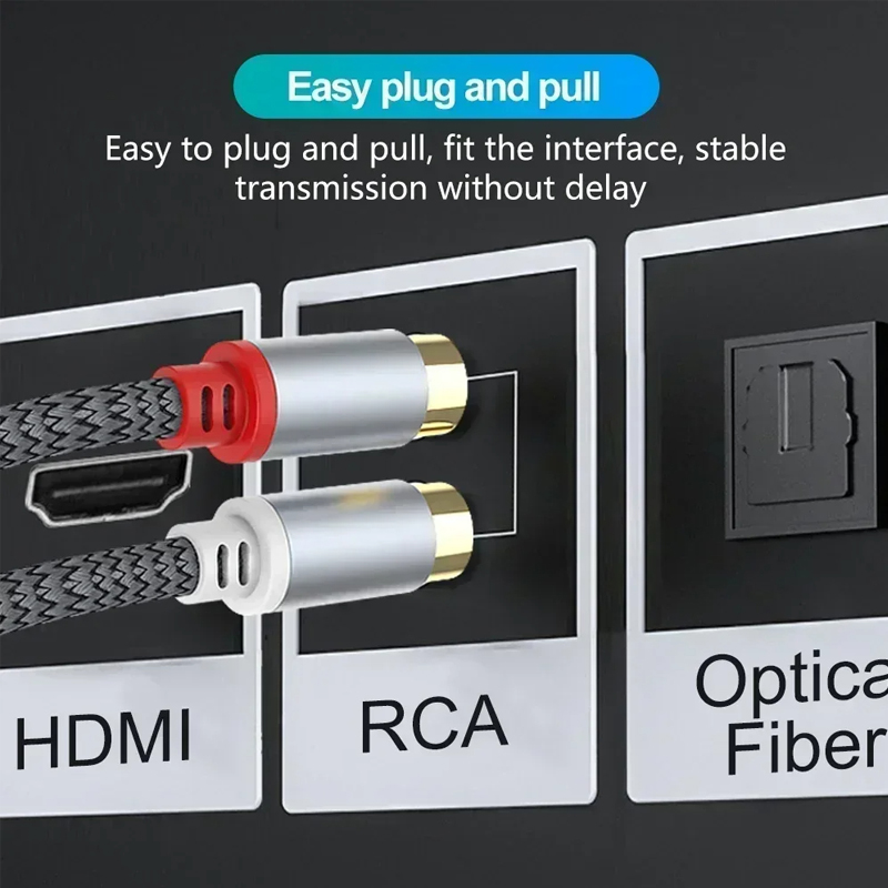 2 Rca ~ 2 Rca 스테레오 케이블 남성-남성 Aux 케이블 잭 홈 시어터 HDTV TV DVD 라우드 스피커 박스 전력 증폭기 RCA 케이블