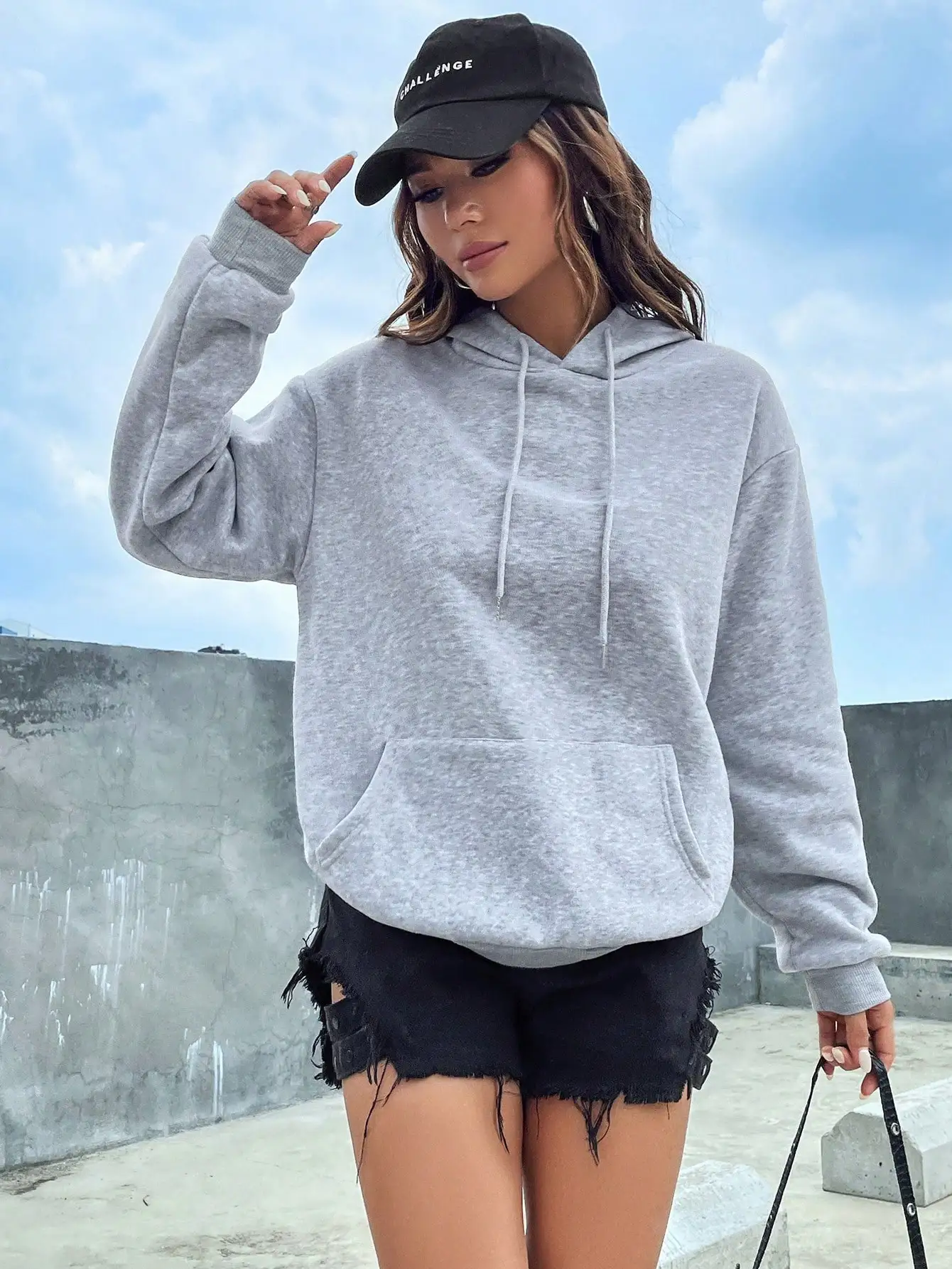Effen kleur casual hoodie voor vrouwelijke zak Creatieve hoody All-Match straatkleding Damesfleece unisex truien