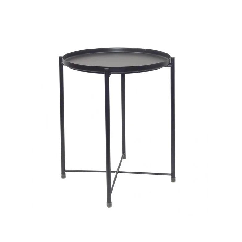 Mesas laterais redondas pequenas, estilo moderno, mesa de metal bandeja, mesa de café acento para sala de estar