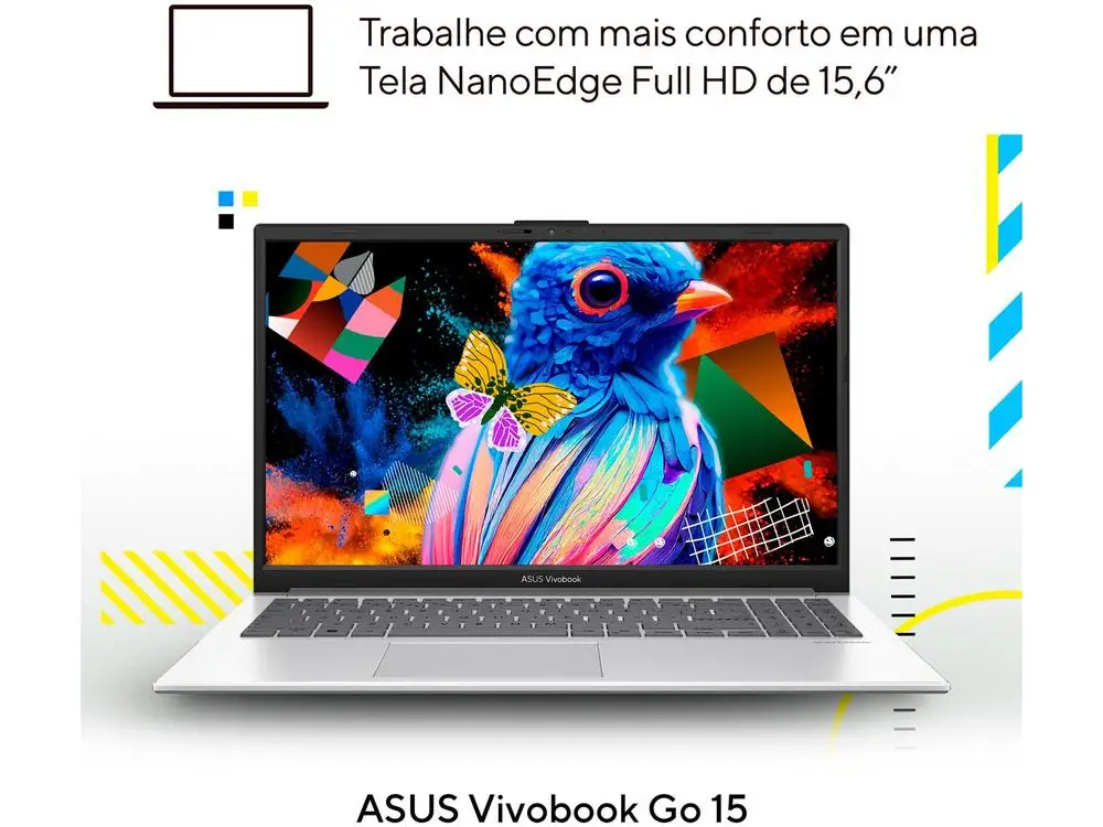 Notebook Asus Vivobook Go 15 Intel Core i3 N305 8GB RAM SSD 256GB Full HD Windows 11 E1504GA-NJ434W
