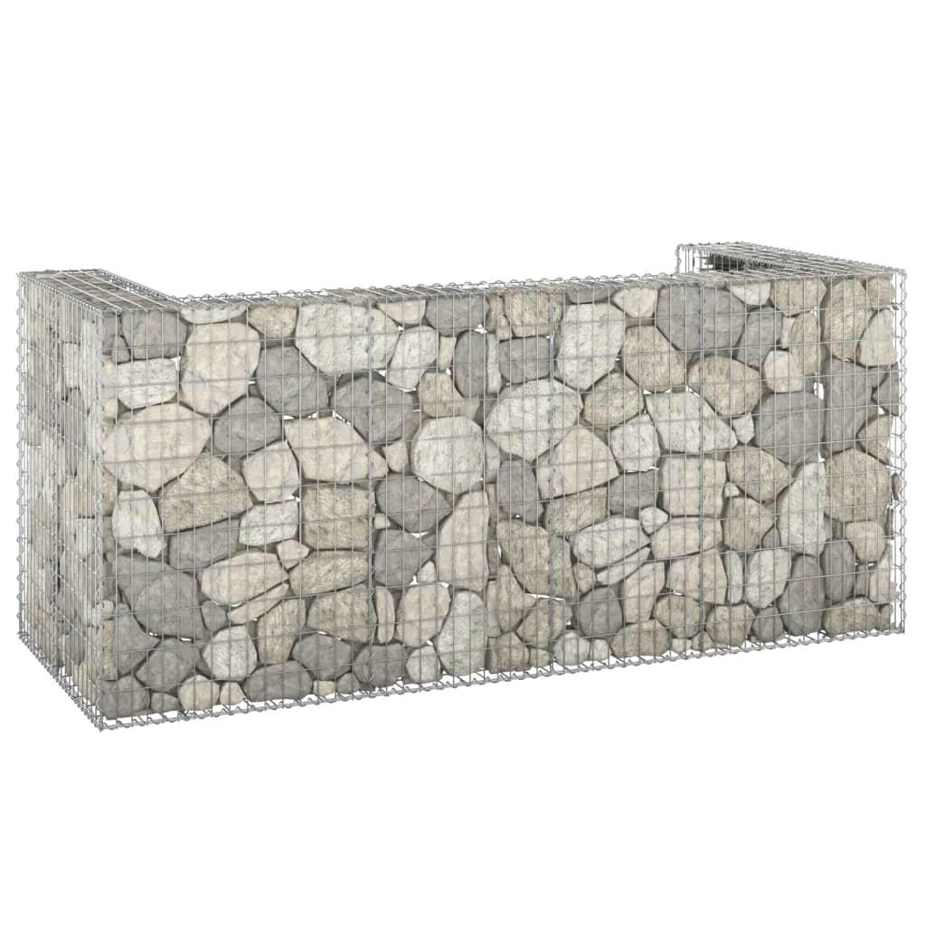 Pared de gabion de acero galvanizado para contenedores de basura 254x100x110 cm Solución de almacenamiento de contenedores de basura para exteriores