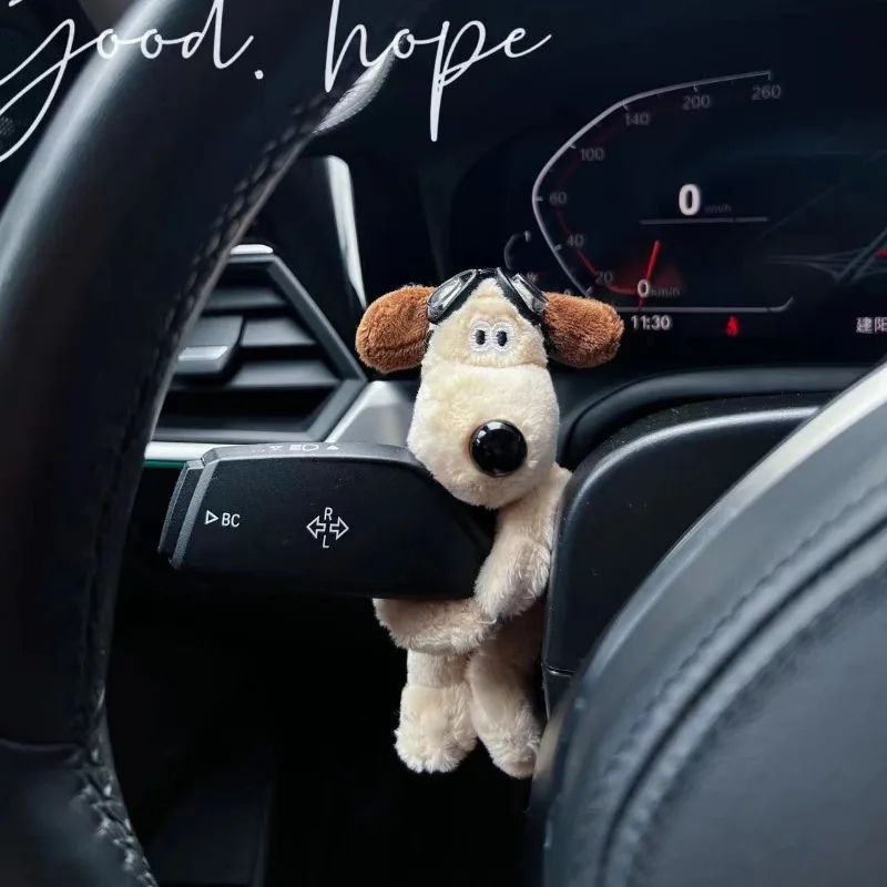 Decoração de embreagem de cachorro de pelúcia limpador de carro interruptor de sinal de volta decoração bonito cão limpador de carro boneca acessórios interiores