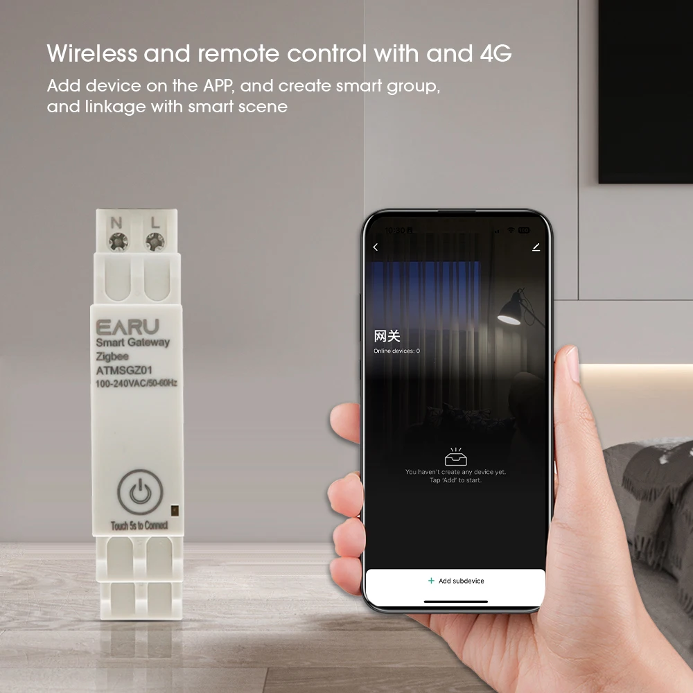 Tuya drahtlose zigbee brücke smart home ac100 ~ 240v 50/60hz din-rail zigbee gateway hub fernbedienung für alexa google home