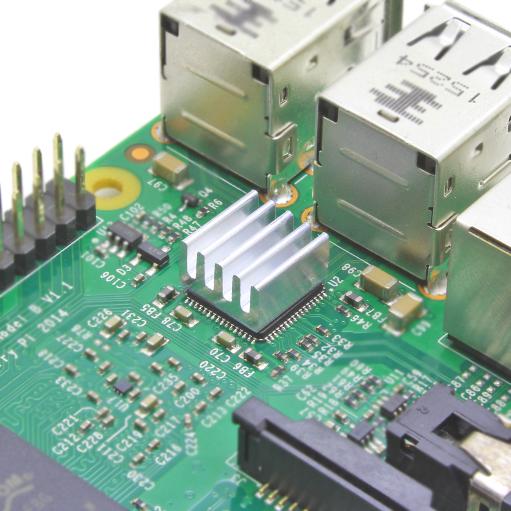 Dissipador de calor de alumínio para chip eletrônico ic ram mos dinamron raspberry pi resfriamento com fita condutora térmica