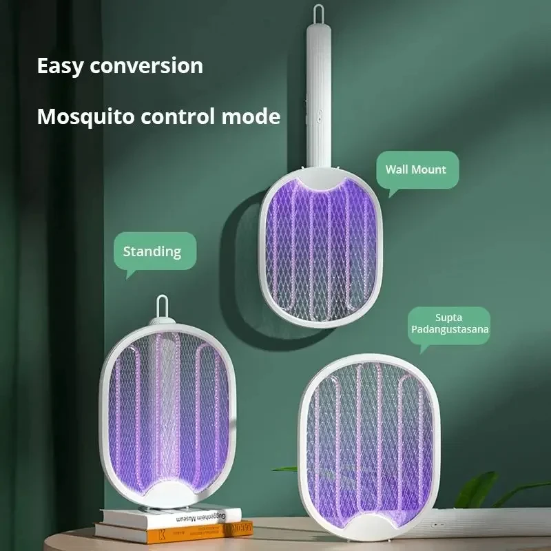 1pc Neue Moskito Mörder Lampe USB Aufladbare Elektrische Faltbare Moskito Mörder Schläger Fliegen Klatsche 3000V Abweisende Lampe